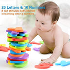 Bath Toys Organizer + 36 Soft Foam ABC 123 Letters & Numbers Bathroom Alphabet - Image 6