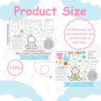 12PCS Baby Shower Coloring Placemats - Image 4