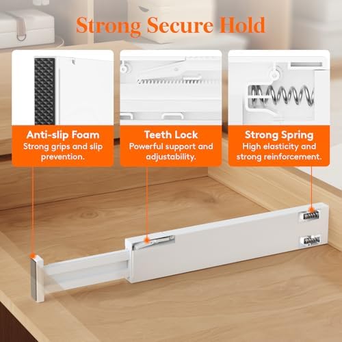 Lifewit 2.36" Upgrade Kitchen Drawer Dividers, Adjustable Drawer Organizer - Image 2