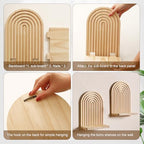 Artilady Boho Wood Shelf Wall Hanging, Rainbow Arch Trinket Storage - Image 5