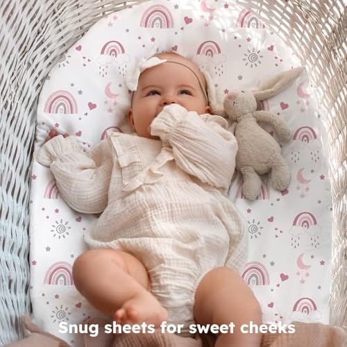 Baby Bassinet Sheets, 3 Pack Fitted Bassinet Mattress Sheets, Compatible - Image 3