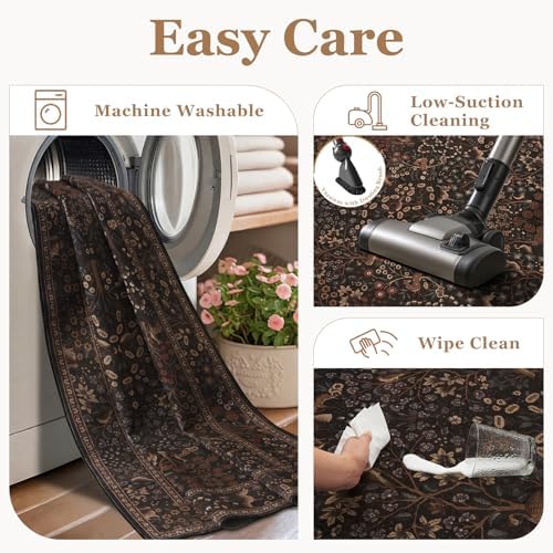Tree of Life 4x6 Washable Rug, Low Pile Thin Throw Rug - Image 5