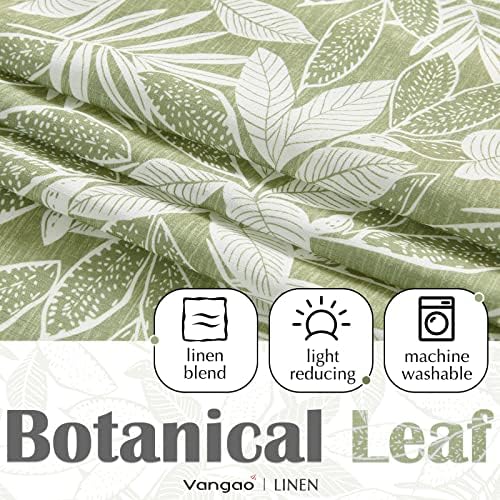 Vangao Floral Valances for Windows Leaf Green W50 X 16L 1 Panel - Image 2