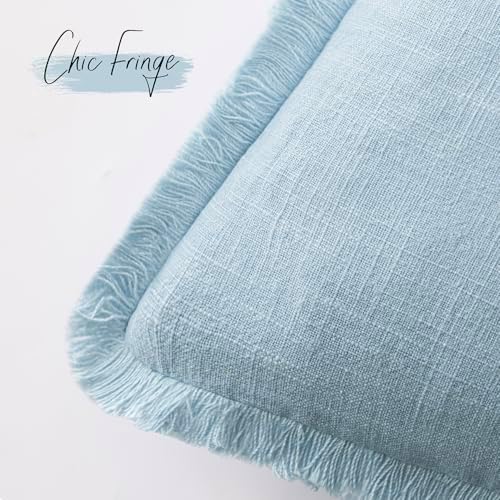 Foindtower Decorative Linen Fringe Throw Pillow Covers Cozy Boho Farmhouse - Image 3