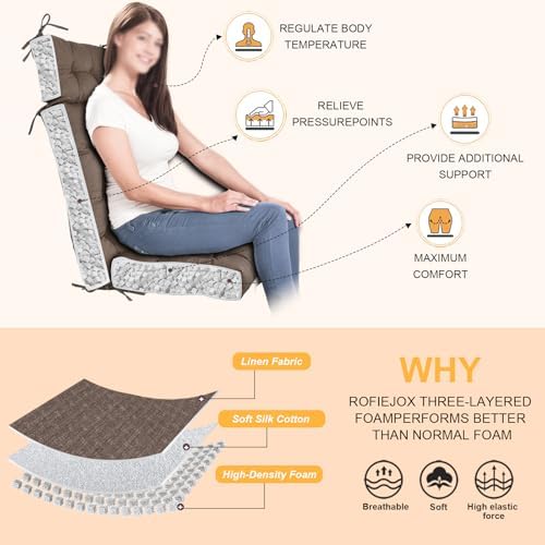 Rocking Chair Cushions Indoor High Back Set - Image 3