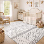 Nakagishi 5x8 Area Rug Living Room: Washable Boho Large Neutral Soft Rugs - Image 7