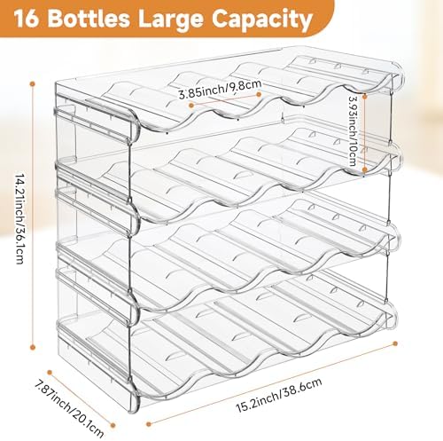 spospo Water Bottle Organizer 4 Tier Large Compartment Water Bottle Holder - Image 3