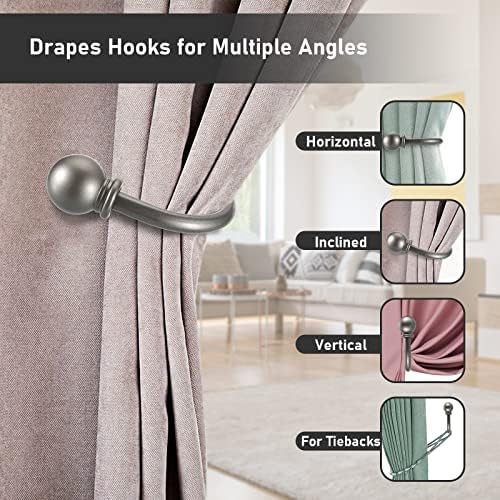 Sumnacon Curtain Holdbacks 2 Pcs Wall Mounted Curtain Tiebacks - Image 7