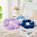 Kcvvcr Navy Flower Pillow, 17.7" Cute Flower Shaped Floor Pillow, Aesthetic - Image 4