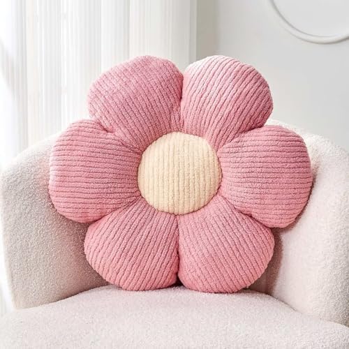 Kcvvcr Flower Throw Pillow, Soft Pink 19.6" Shaped Floor Pillow by Kcvvcr