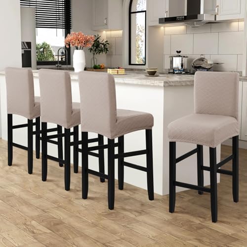 Fuloon Waterproof Barstool Covers Chair Slipcovers, 4 Pack - Image 2