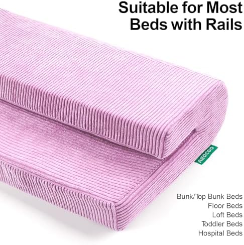 AEOCOO Bed Rail Bumpers for Toddlers, J-Shaped 2.3 Ft Kid Bed Bumper Purple - Image 4