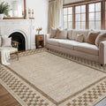 GarveeHome Area Rug 9x12 Living Room Rug Washable Checkered Area Rugs by GarveeHome