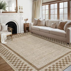 GarveeHome Area Rug 9x12 Living Room Rug Washable Checkered Area Rugs by GarveeHome
