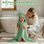 Muslin Hooded Baby Towels 2 Pack, 100% Cotton Baby Bath Towels - Image 2