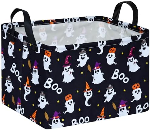 Rec Halloween Ghost Storage Basket Box Hamper Collapsible Organizer Bin Gift by VAIVUSTO