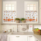 Fall Maple Leaves Kitchen Curtains and Valances Set, Thanksgiving Watercolor - Image 4