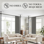 Room Divider Curtain Set-No Drilling Curtain Rod Set, Curtains - Image 4