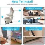Car Backseat Organizer with Tablet Holder, 6 Storage Pockets Foldable Table - Image 7