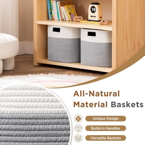 UBBCARE Set of 4 Storage Basket-13 X 13 X 13 in, Cotton Rope Basket - Image 3