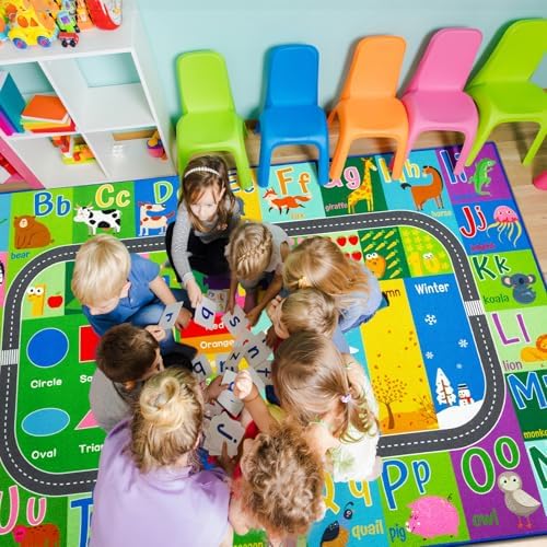 HOMORE Kids Educational Rug, 8x10 Green Kids Area Rug - Image 2