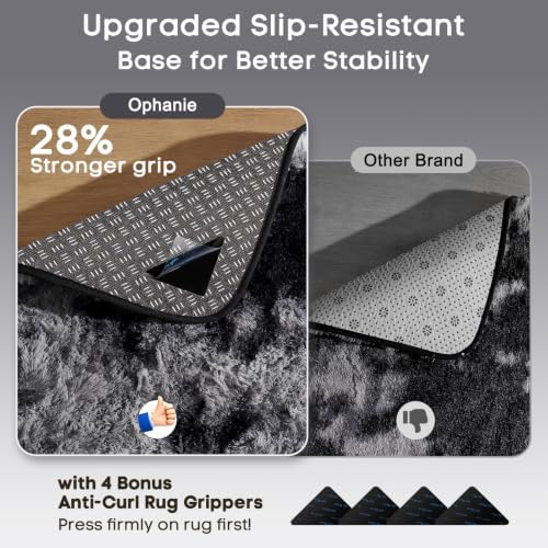 Ophanie Tie-Dyed Black & Grey Area Rugs 2x6 - Image 4