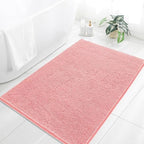 Chenille Bathroom Rug 40"x60" Pink, Large Plush Bath Mat by Kildoss