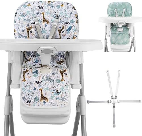 Baby High Chair Cover Replacement, Reversible & Waterproof High Chair Cushion by Lunobubo