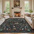 9x12 Area Rugs Boho Floral Washable Living Room Rug Neutral Carpet Bedroom by Yidanamy