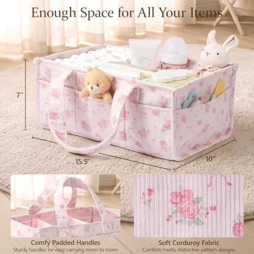 Corduroy Baby Diaper Caddy Organizer - Image 2