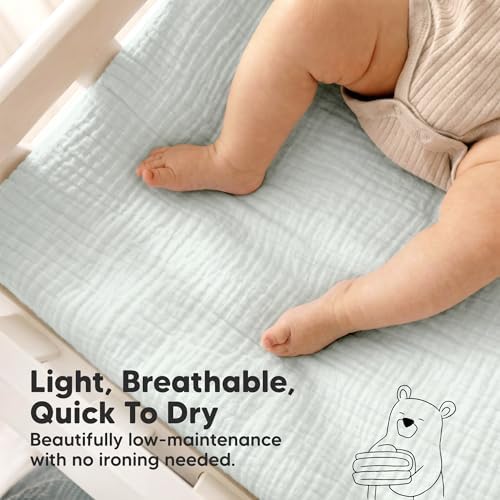 2-Pack Muslin Diaper Changing Pad Covers Boy, Soft Breathable - Image 6