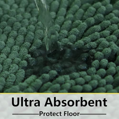 BOANKODU Bathroom Rugs 47x17, Extra Soft Absorbent Chenille Bath Rugs, PVC - Image 5