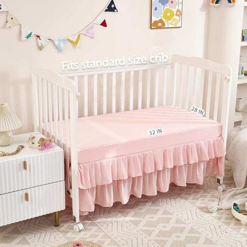 3-Piece Pink Crib Bedding Set for Girls - Image 5