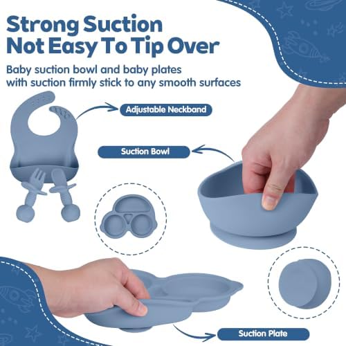 Silicone Baby Feeding Set, Miicasa Baby Led Weaning Supplies Kit - Image 2