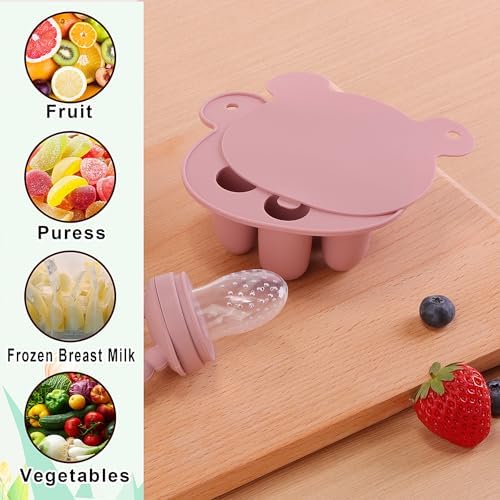 3-in-1 Baby Food & Fruit Feeder Set – Breastmilk Popsicle Mold - Image 5