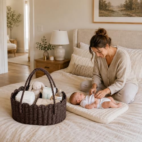Diaper Caddy Organizer, Paper Rope Storage Baskets Nursery Bin - Image 5