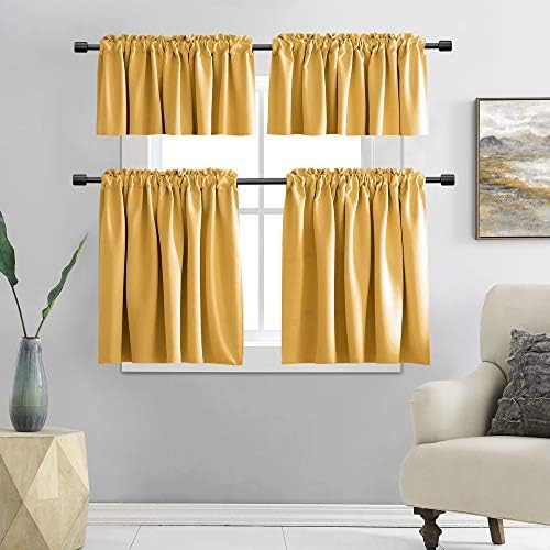 DONREN Gold Yellow Curtain Valances - Image 6