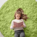 OLANLY Grass Green Round Rugs for Bedroom by OLANLY