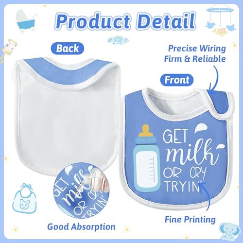 7Pcs Cotton Waterproof Baby Bibs Hook Loop Closure Newborn Bib Keepsake Baby - Image 3