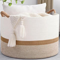 45L Blanket Basket, 17.5"x11.5" Woven Storage Baskets by Degeyoyo