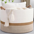45L Blanket Basket, 17.5"x11.5" Woven Storage Baskets by Degeyoyo