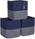 NaturalCozy Storage Cubes 11 Inch Cotton Rope Woven Baskets by NaturalCozy