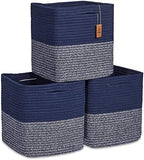 NaturalCozy Storage Cubes 11 Inch Cotton Rope Woven Baskets by NaturalCozy