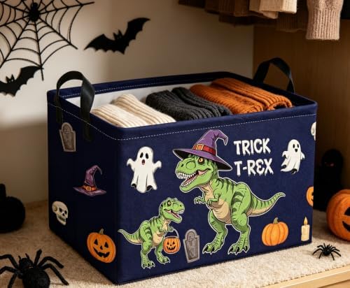 Rectangle Kids Baskets Halloween dinosaur Basket Cute Storage Bin Fish Box - Image 3
