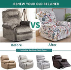 NILUOH Stretch Recliner Covers 4 Piece, Non-Slip Lazy Boy Chair Covers - Image 4