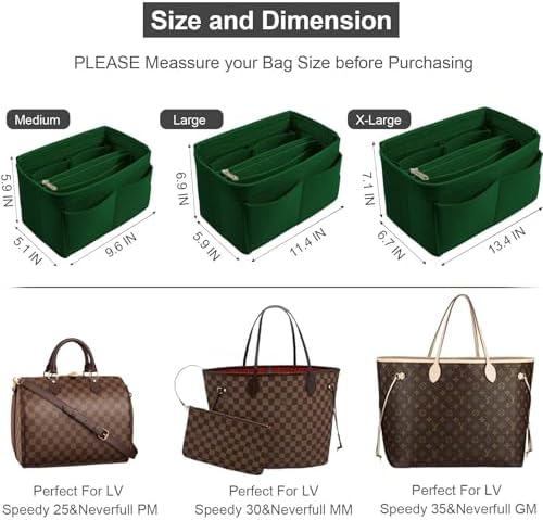 OMYSTYLE Purse Organizer Insert, Felt Tote Bag Organizer Insert - Image 2