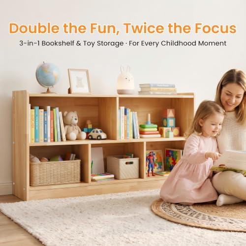 Sosola Large 5-Cube Kids Bookshelf and Toy Storage Organizer - Image 3