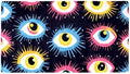 Bathtub Mat Non Slip 26.8x15.1In, Magic Evil Eyes Bath Mat by Anna+Cowper