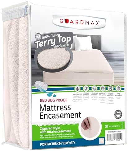 Guardmax Portacrib Mattress Encasement Zippered, 100% Waterproof Mattress by Guardmax