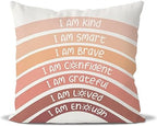 QIYUHOY Orange Kids Rainbow Classroom Throw Pillow Covers, 18x18 Inch by QIYUHOY
